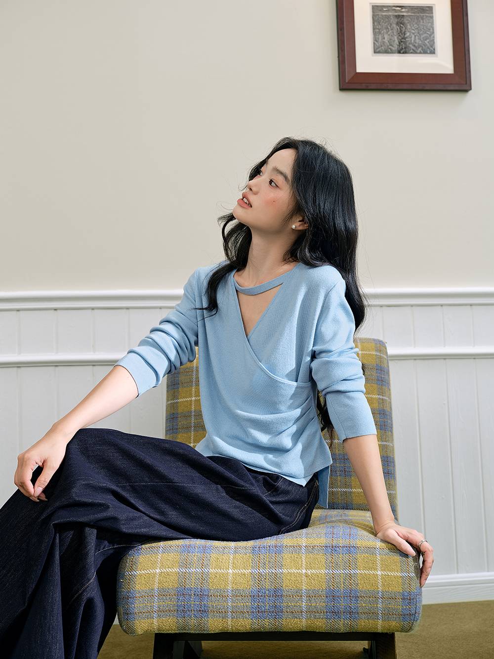 Front Cut-Out Knit Top