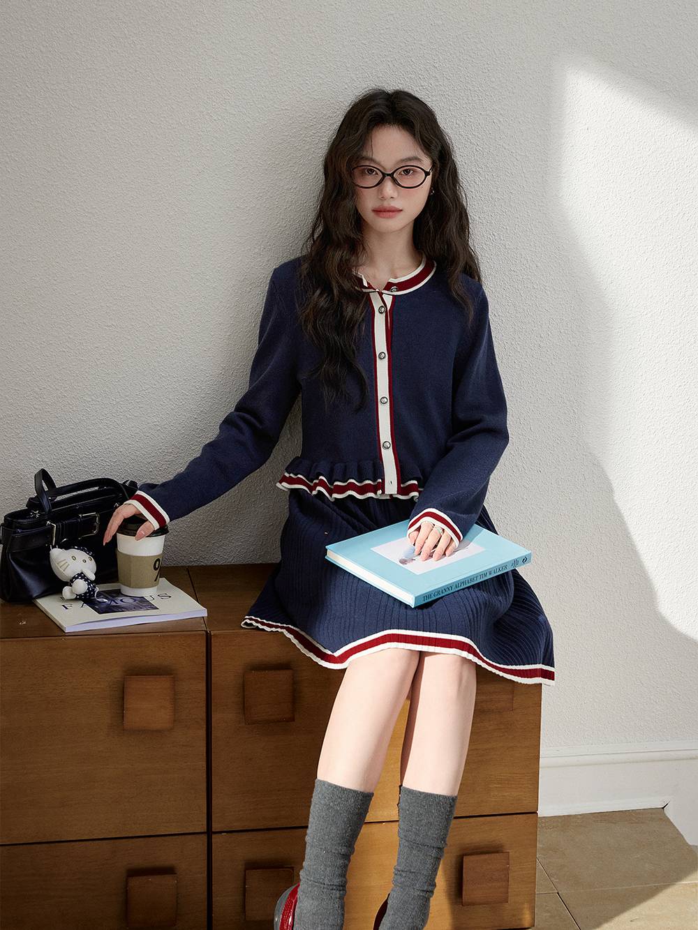 Preppy Knit Cardigan and Dress