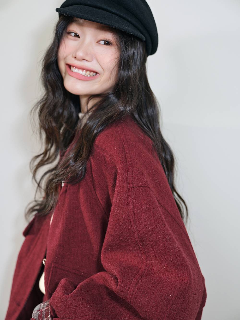 Red & Plaid Jacket and Skirt Set