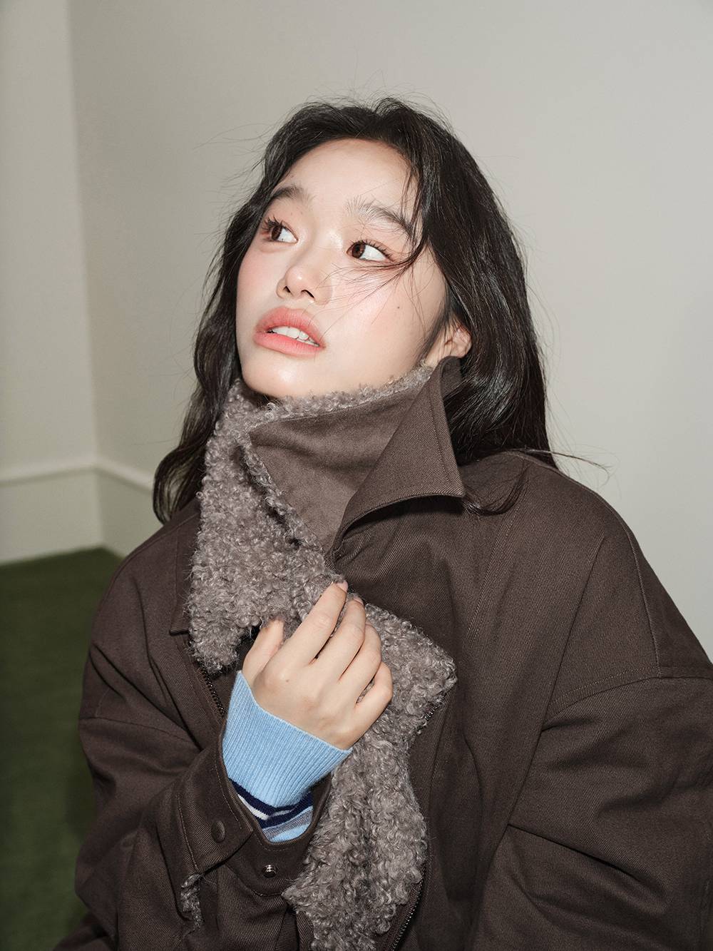 Faux Shearling Collar Jacket