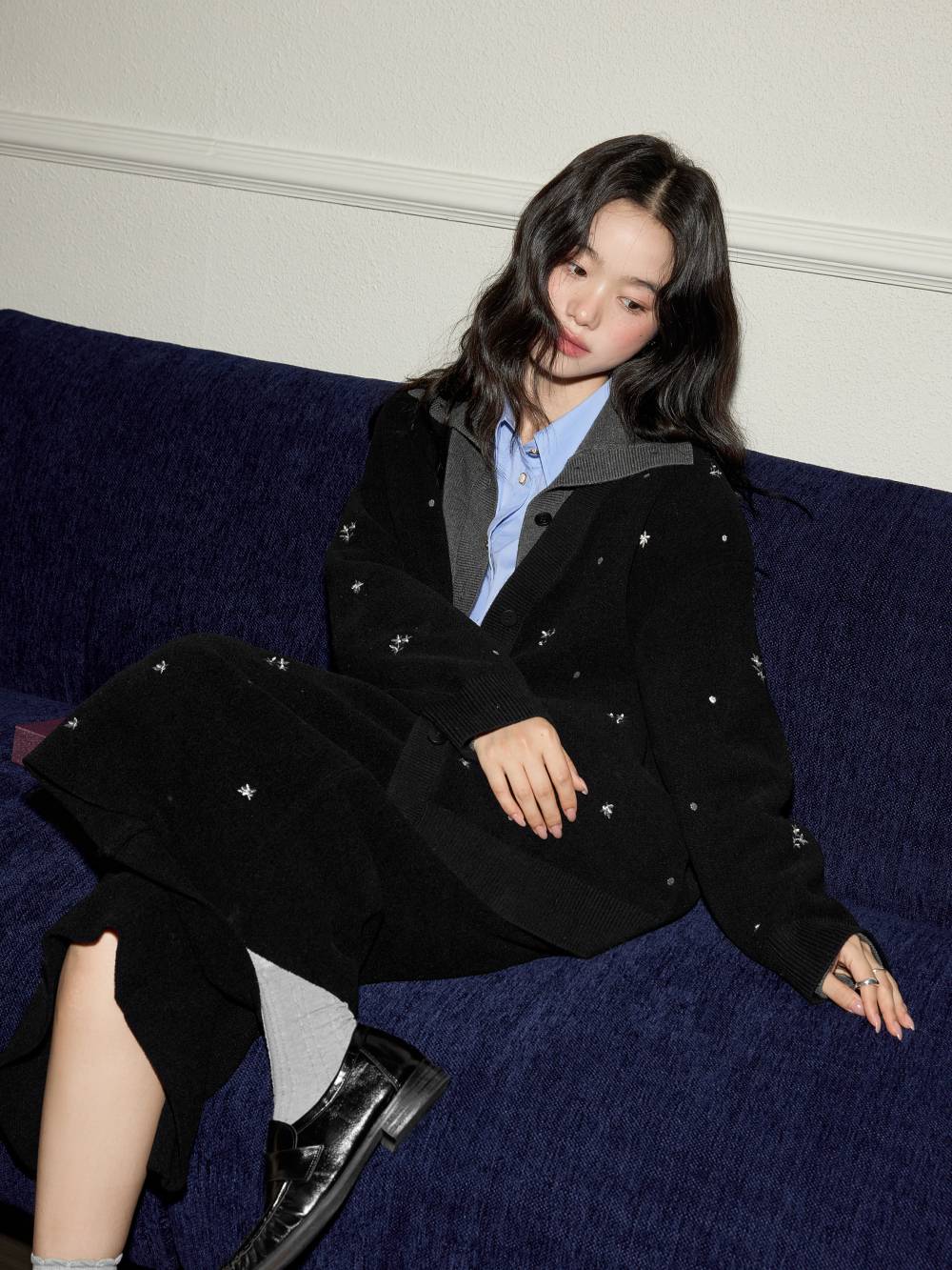 Embroidered Knit Cardigan and Pants