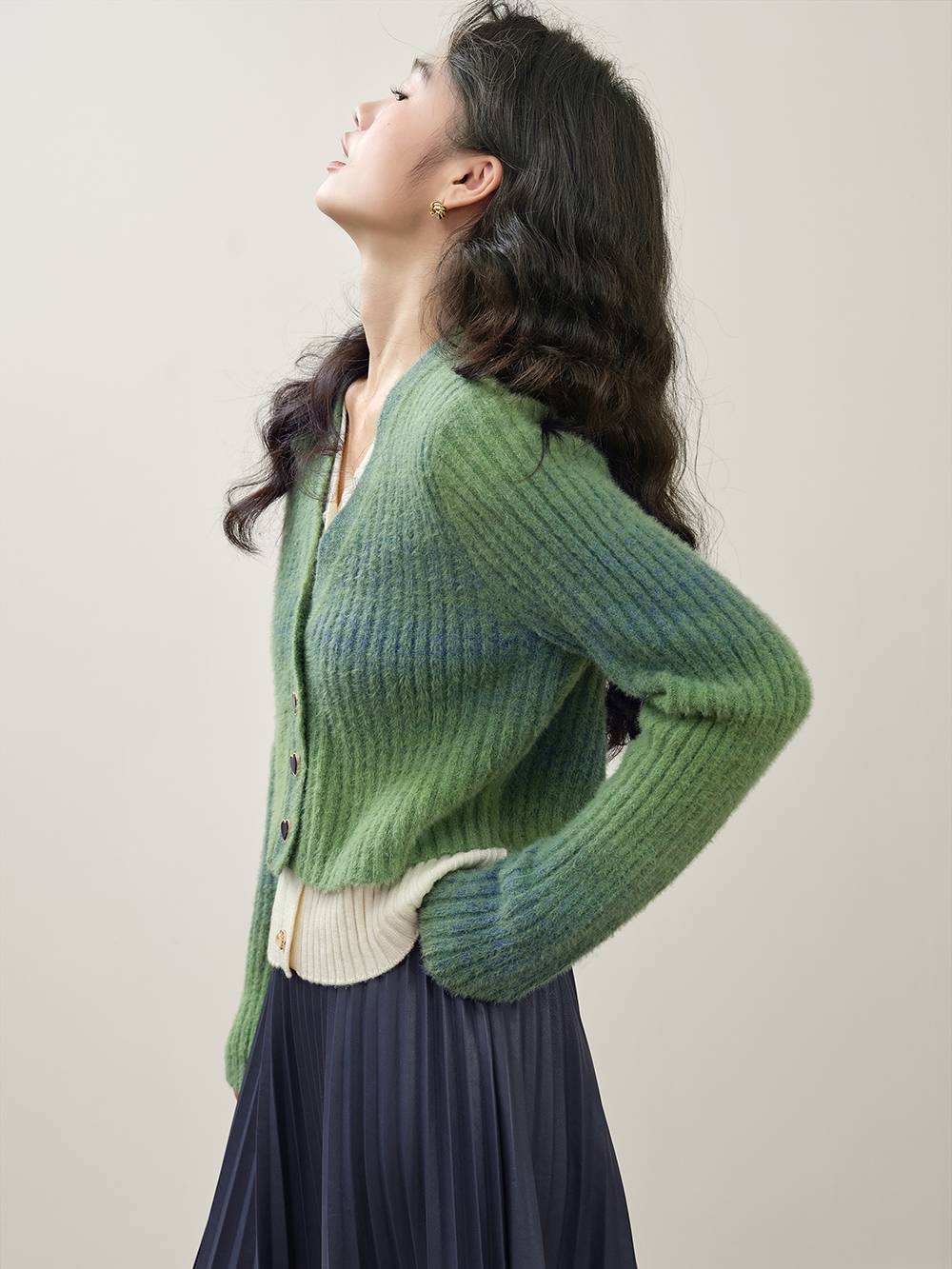 Gradient Cardigan Sweater