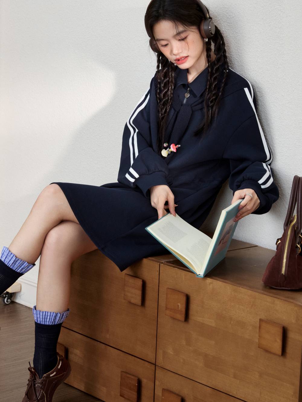 Layered Look Sweatshirt Dress