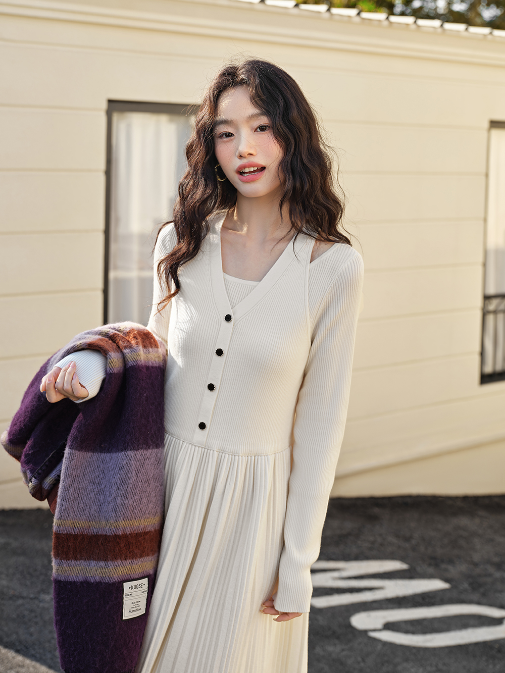 Layered Look Knit Dress