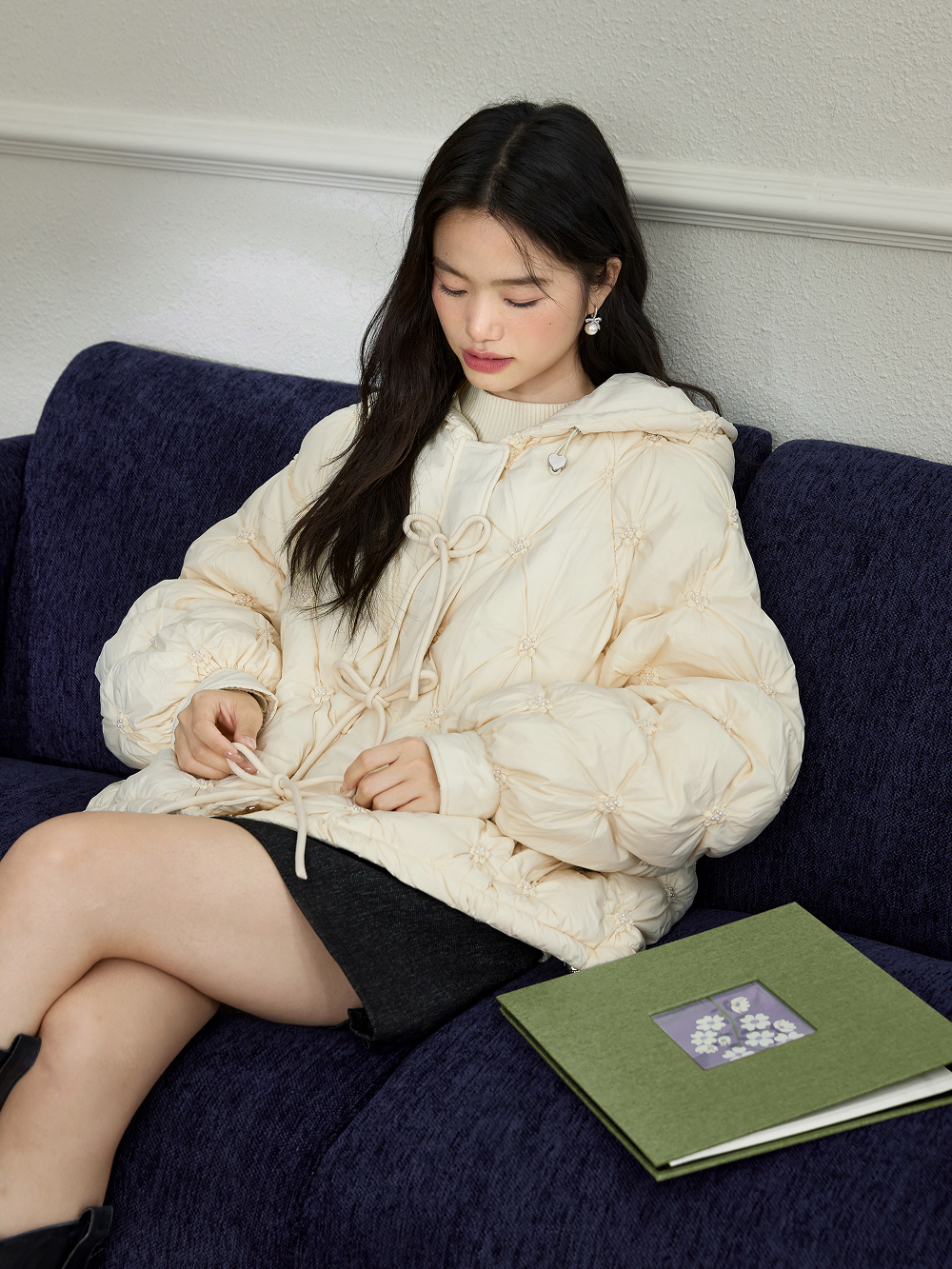 Hooded Bow Puffer Jacket