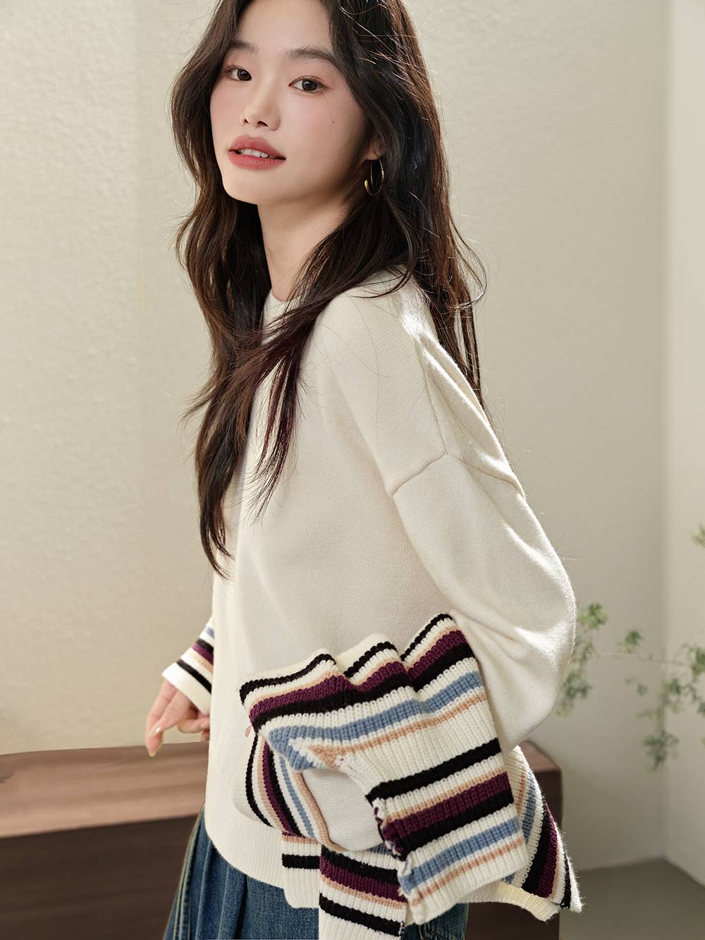 Striped Cape Sweater