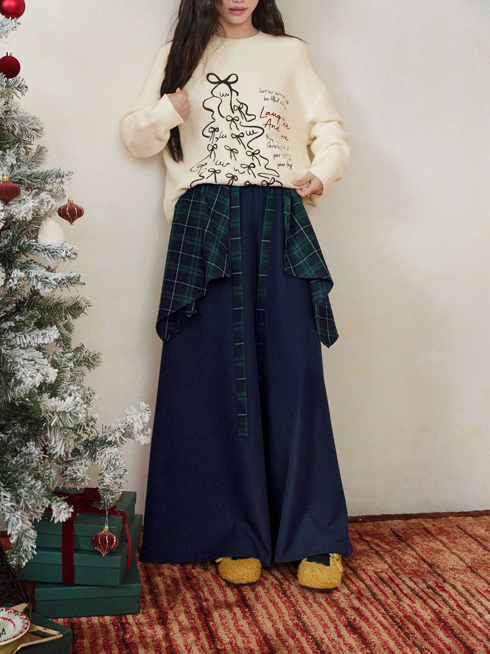 Wrap Tie Wide-Leg Pants