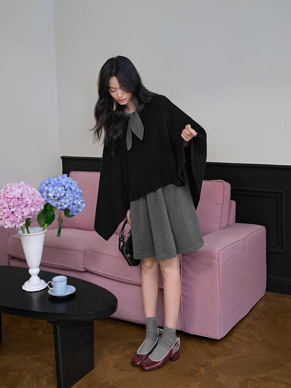 Cape Sweater and Dress