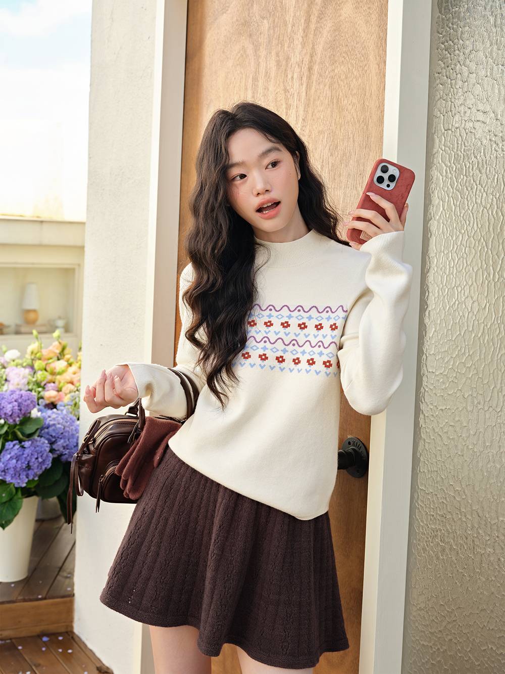 Fair Isle Mock Neck Sweater