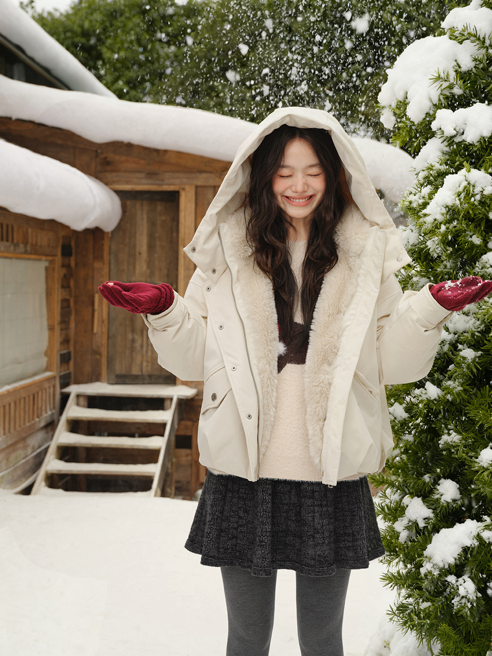 Hooded Stand Collar Down Jacket