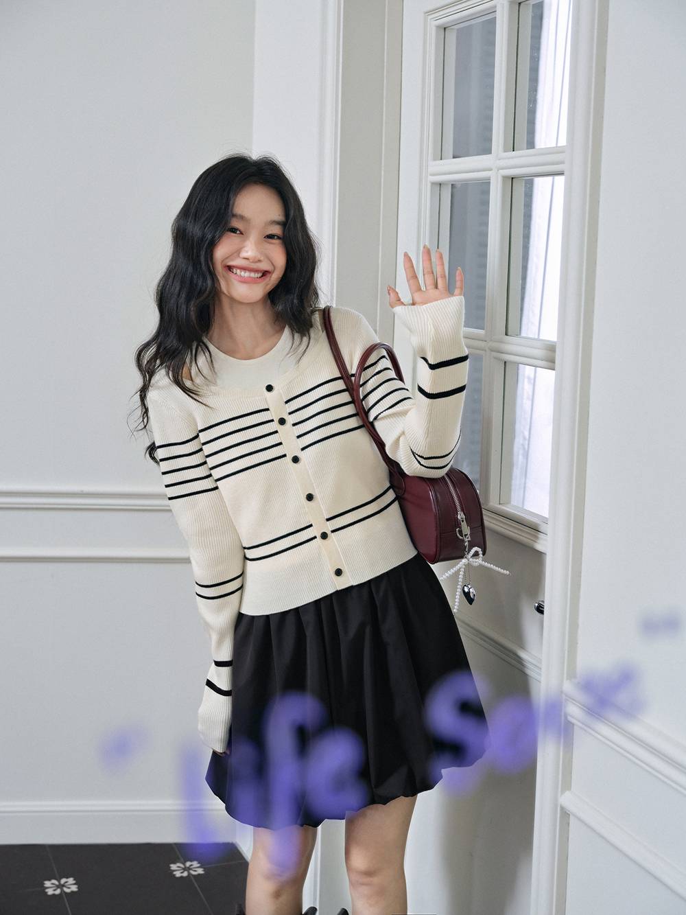 Striped Cardigan and Dress