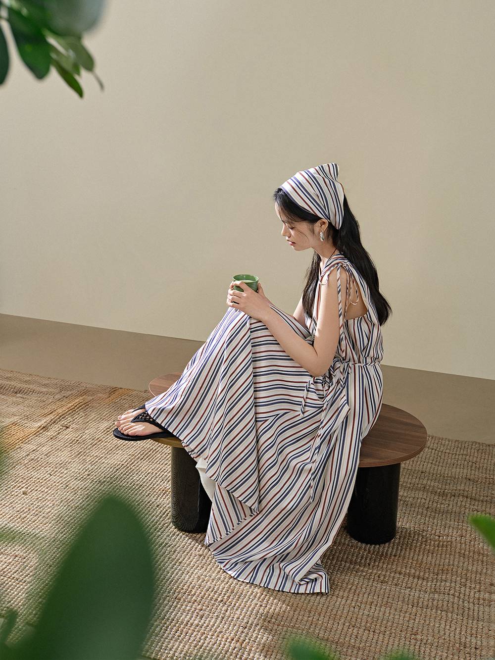 Belted Striped Dress