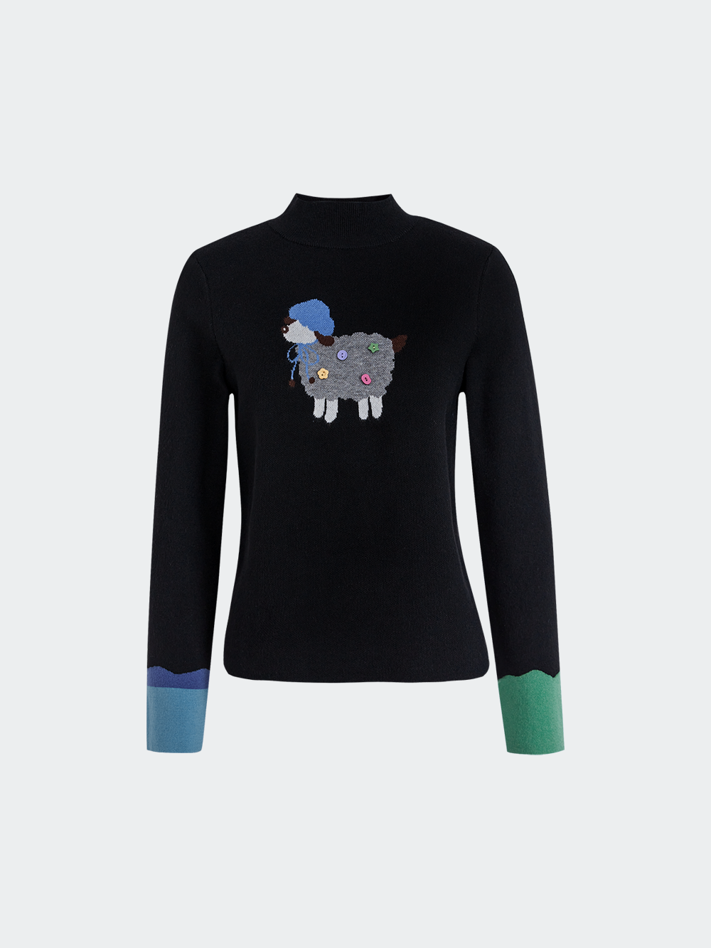 Mock Neck Long-Sleeve Knit Top