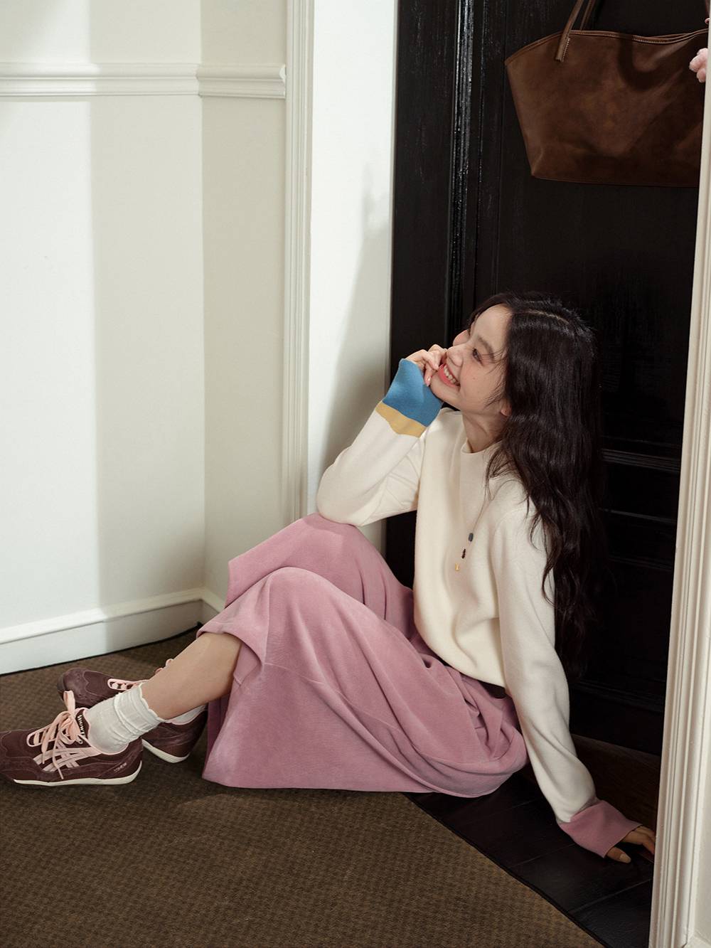 Mock Neck Long-Sleeve Knit Top