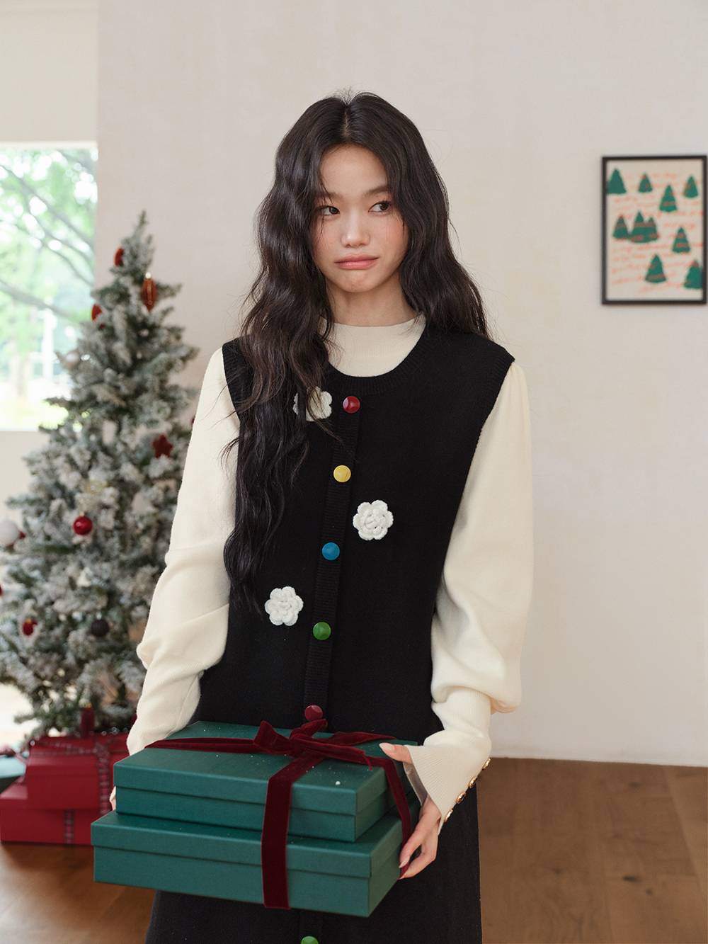 Sleeveless Colourful Button Dress