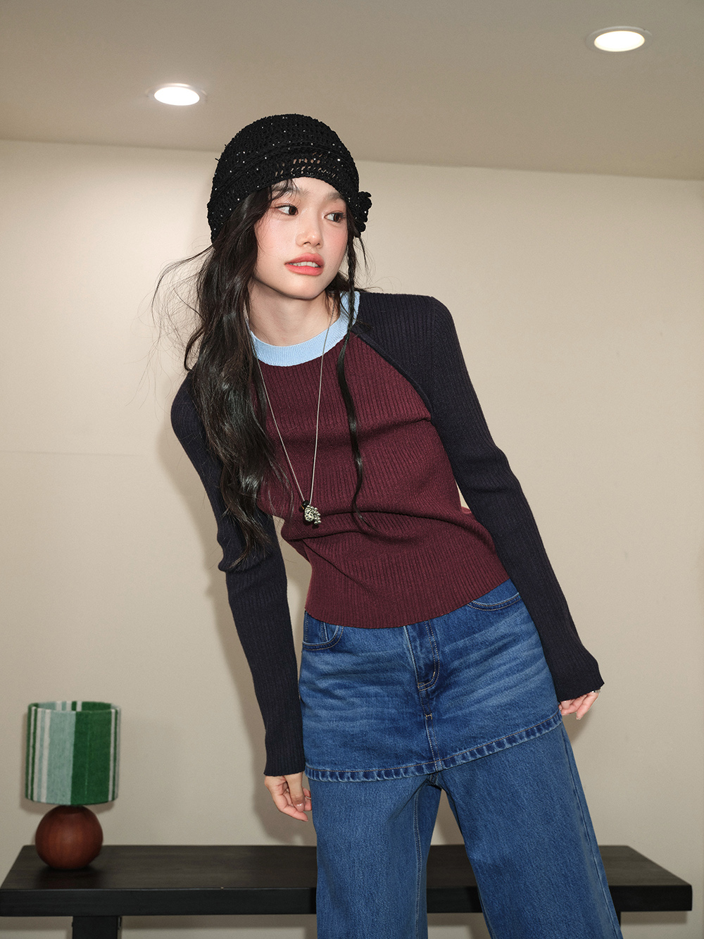 Long-Sleeve Knit Top