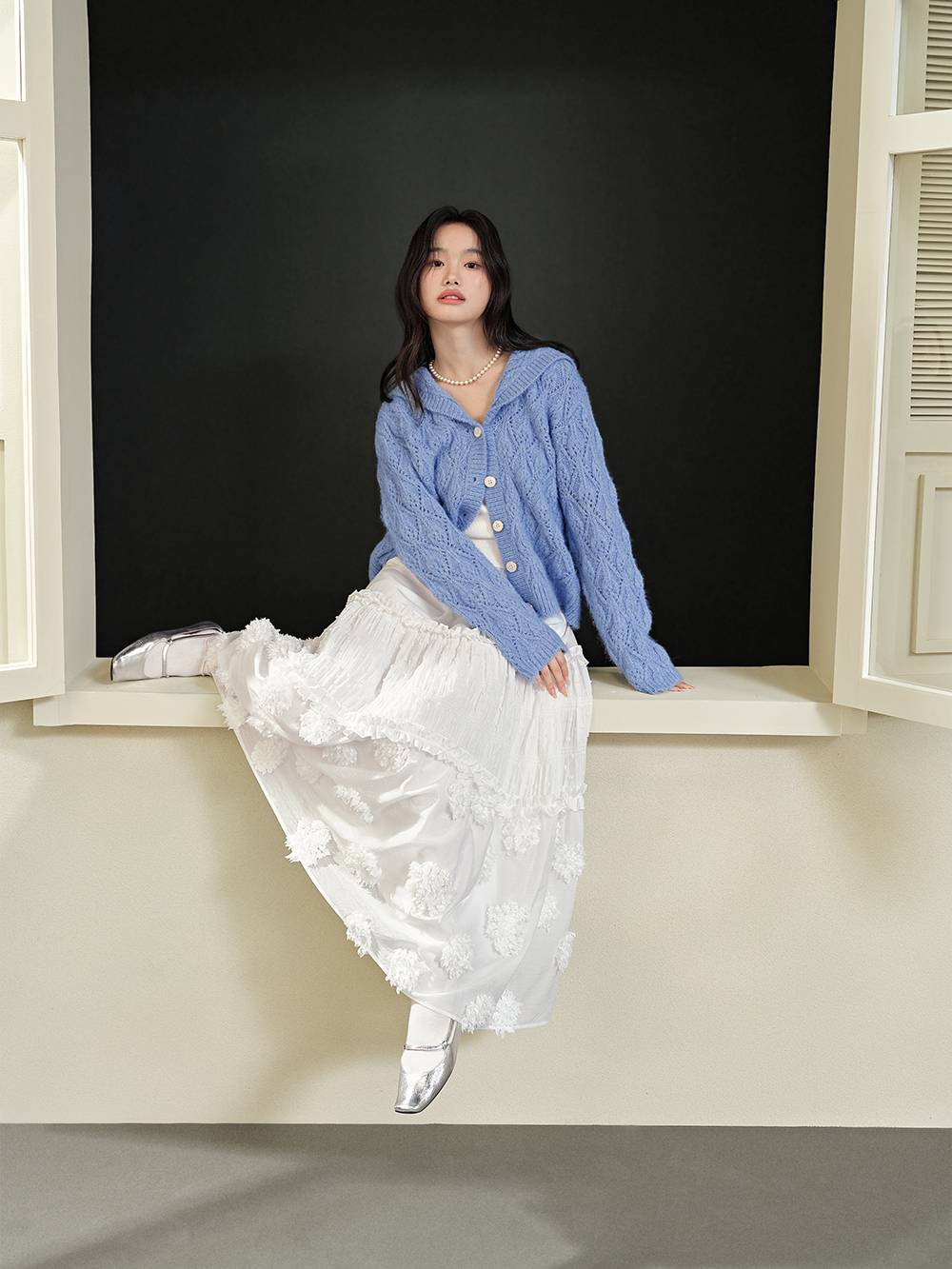 Sailor Collar Cardigan Sweater