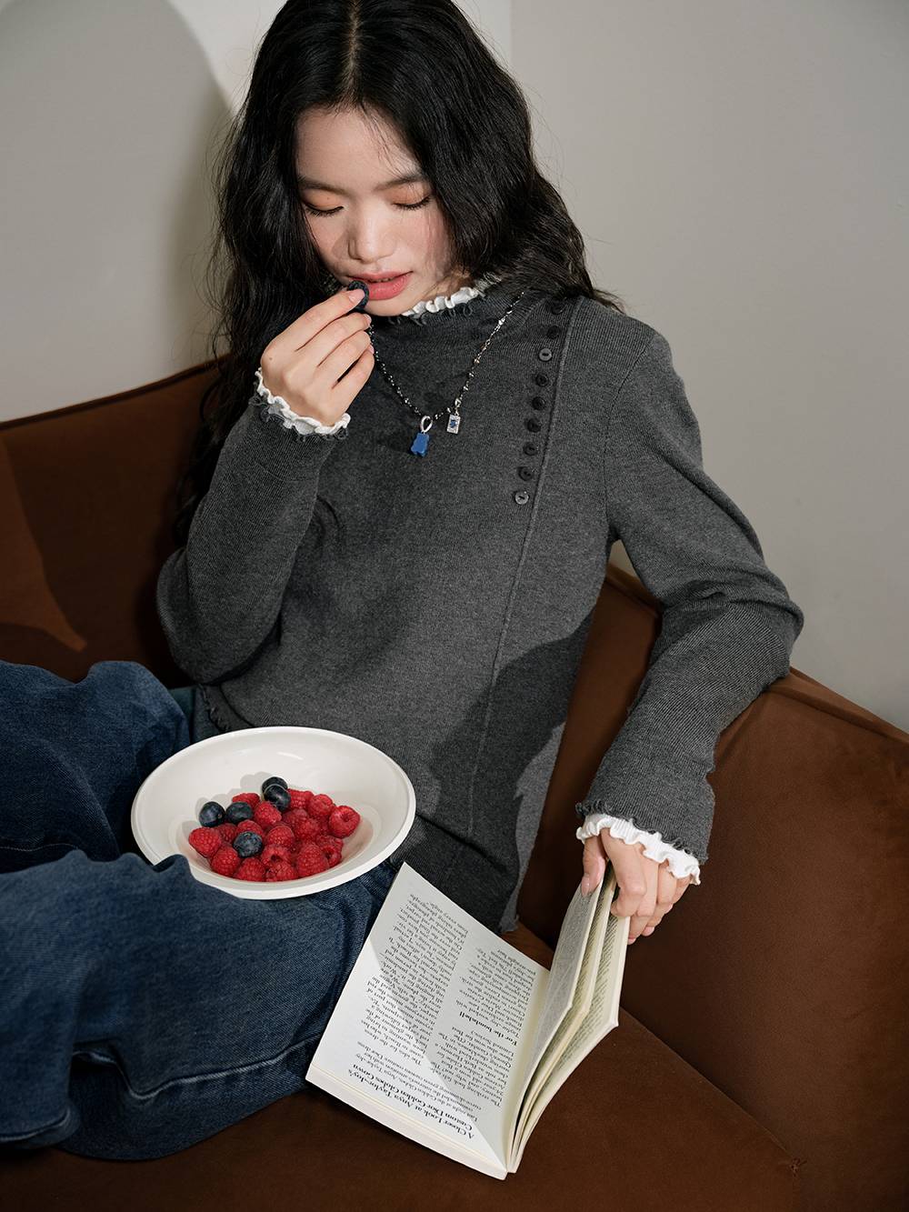 Mock Neck Long-Sleeve Top