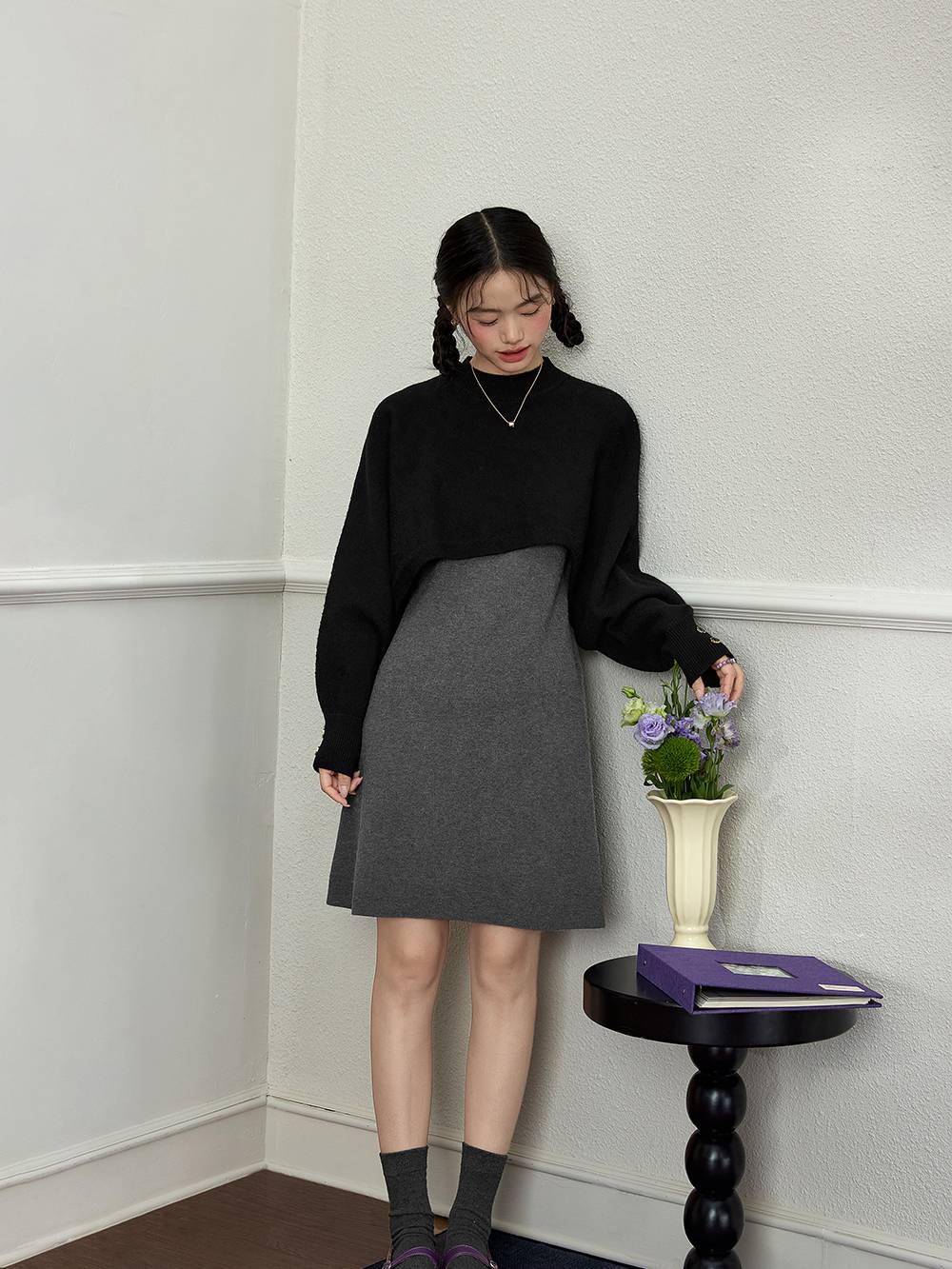 Asymmetrical Sweater and Dress