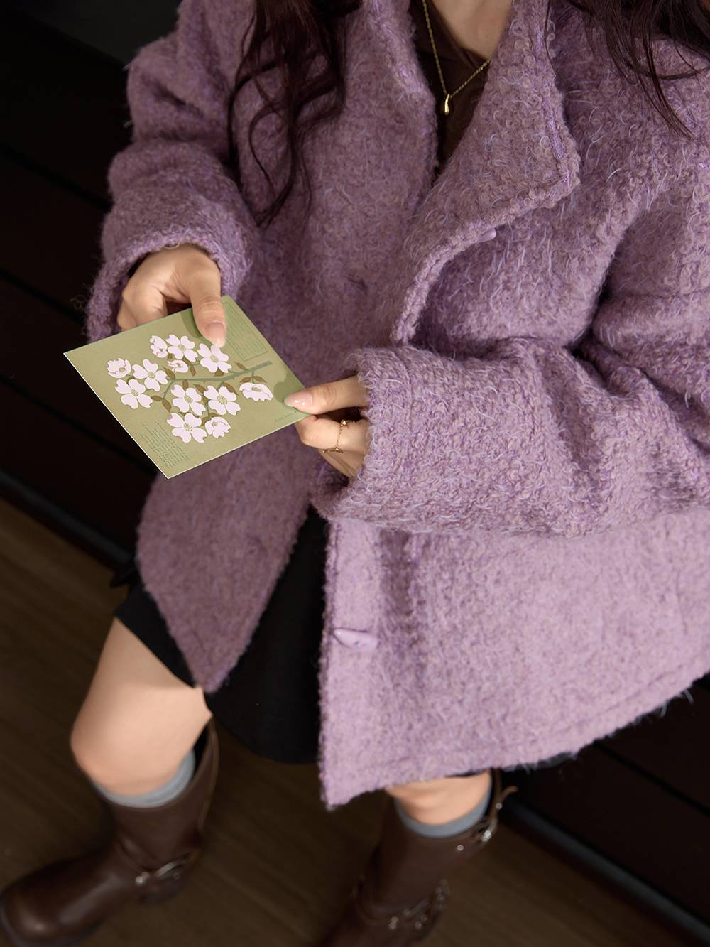 Purple Wool-Blend Jacket