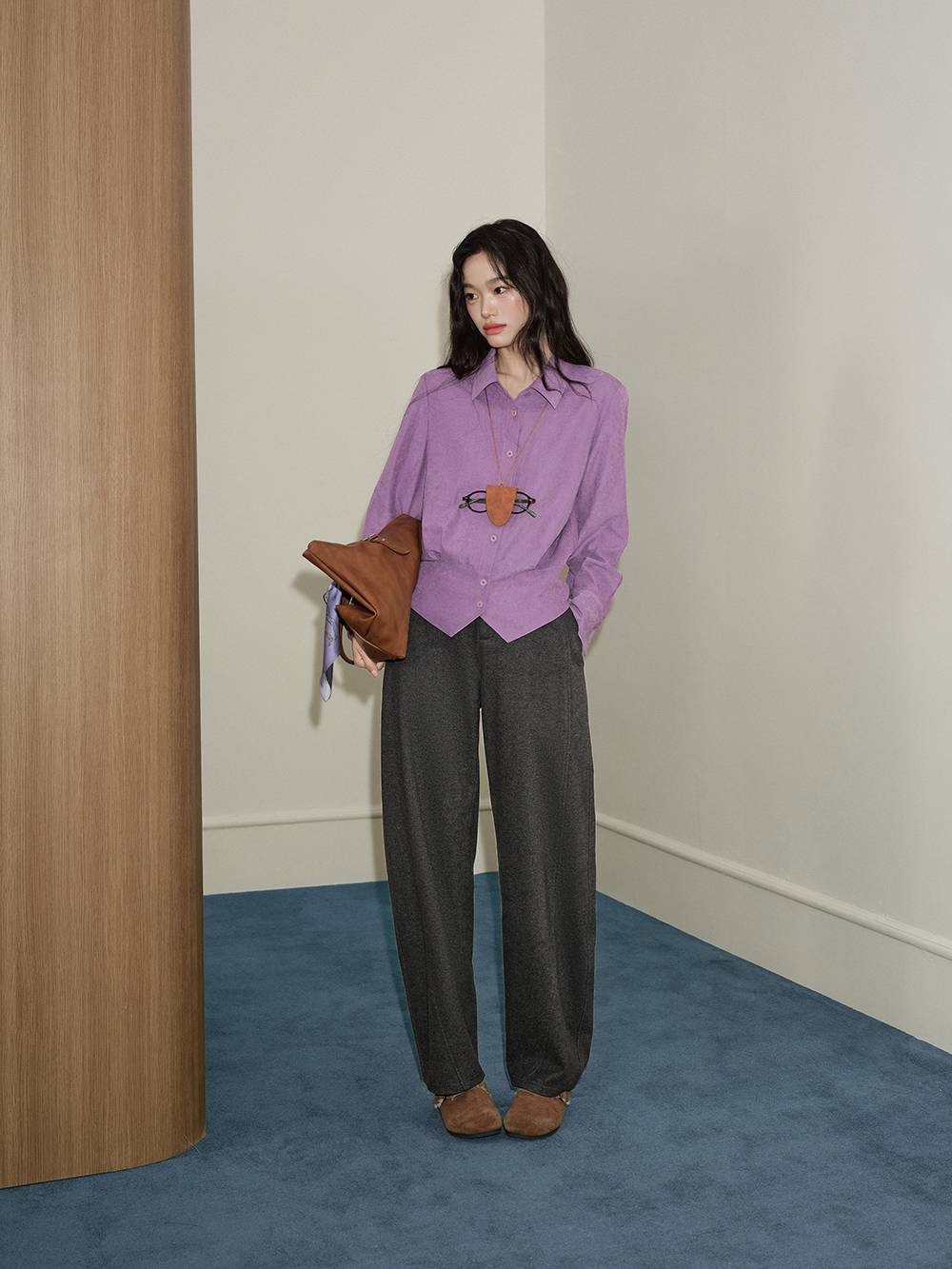 High-Waisted Brushed Pants