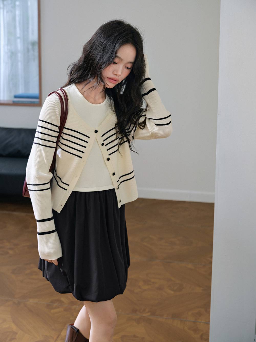 Striped Cardigan and Dress