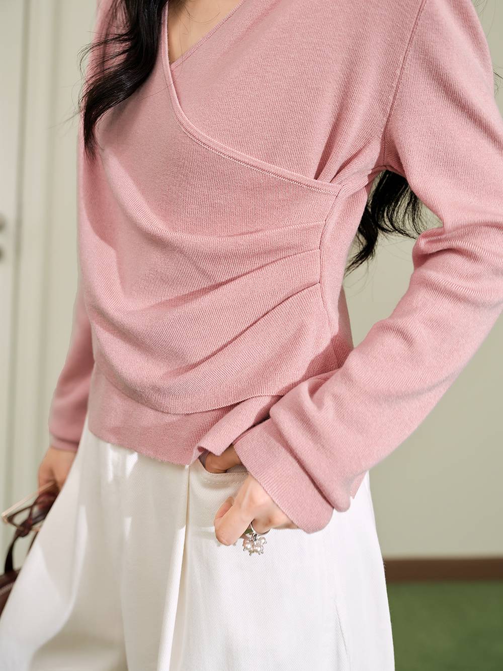 Front Cut-Out Knit Top