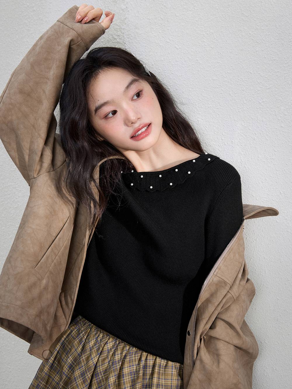 Pearl Embellished Knit Top