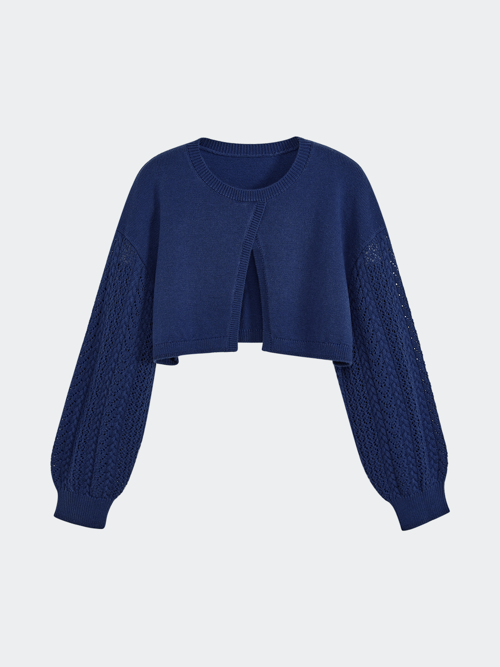 Open Front Cropped Top and Shirt