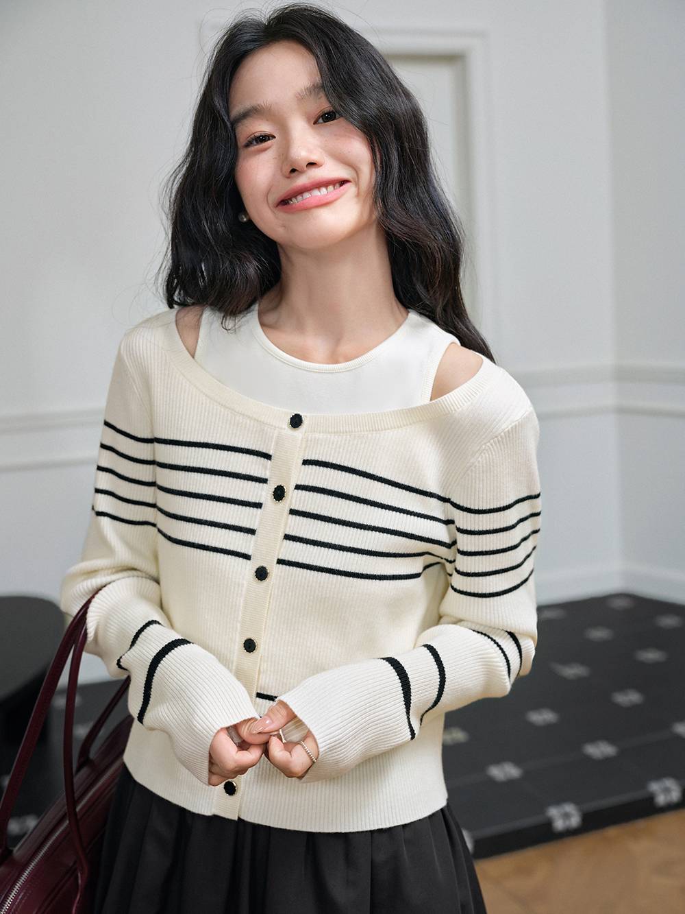 Striped Cardigan and Dress