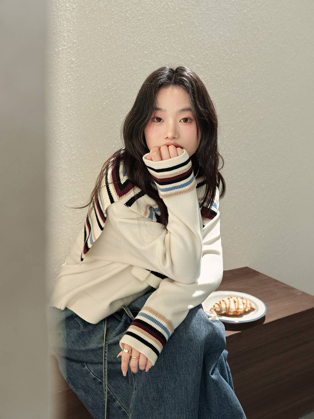 Striped Cape Sweater