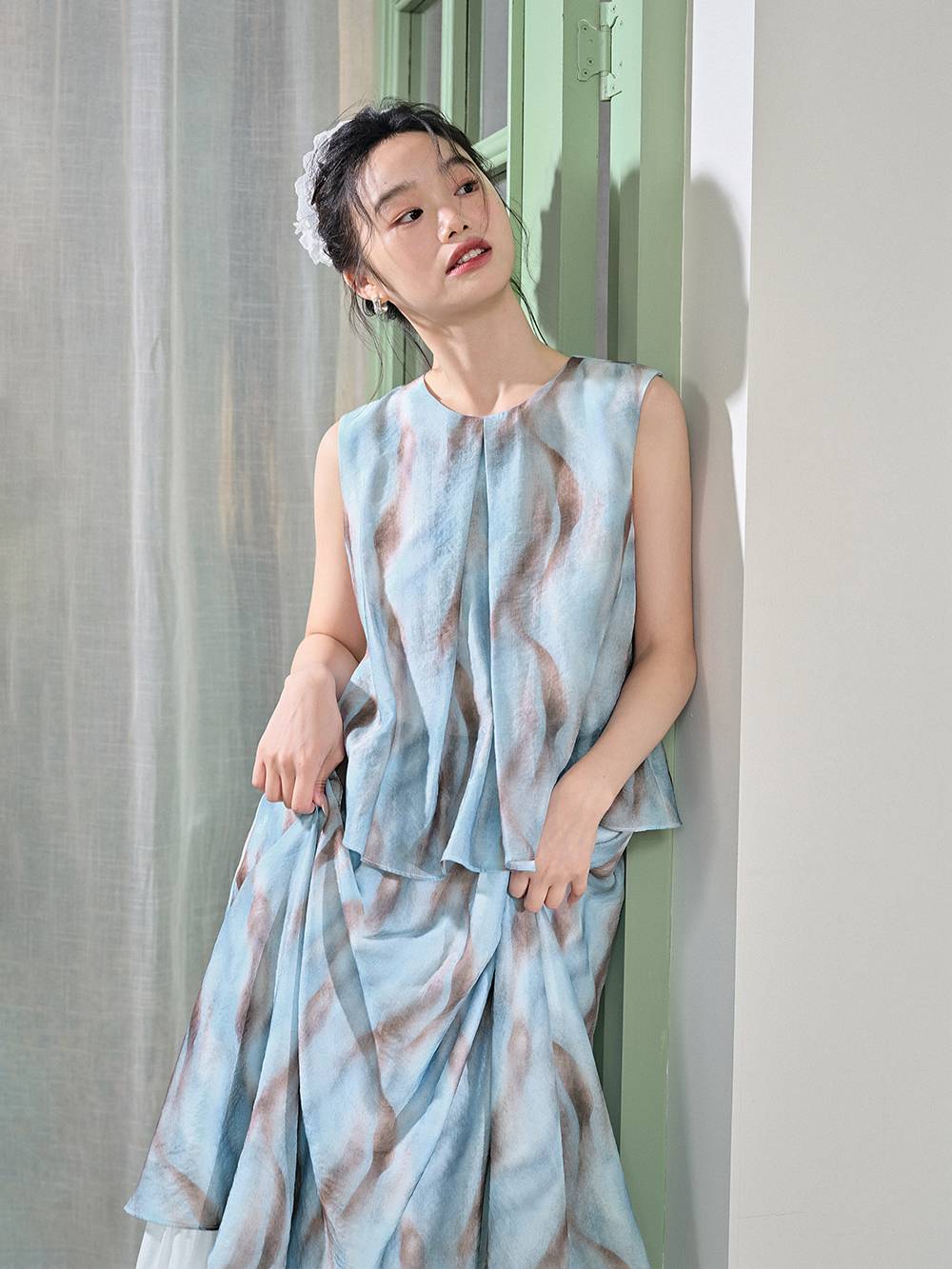 Blurred Stripe Layered Dress