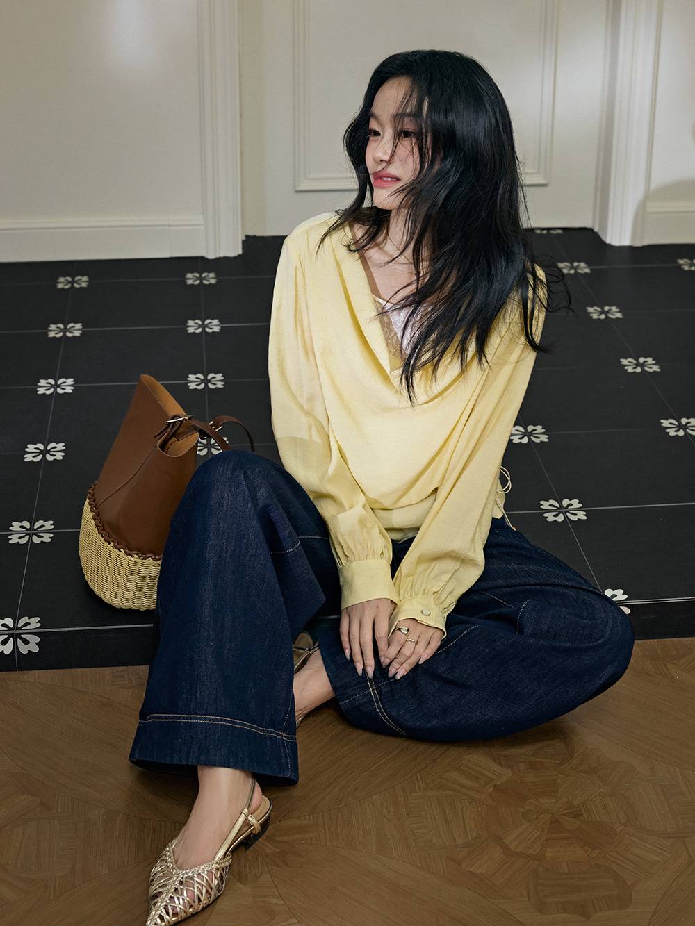 Cowl Neck Long-sleeve Top