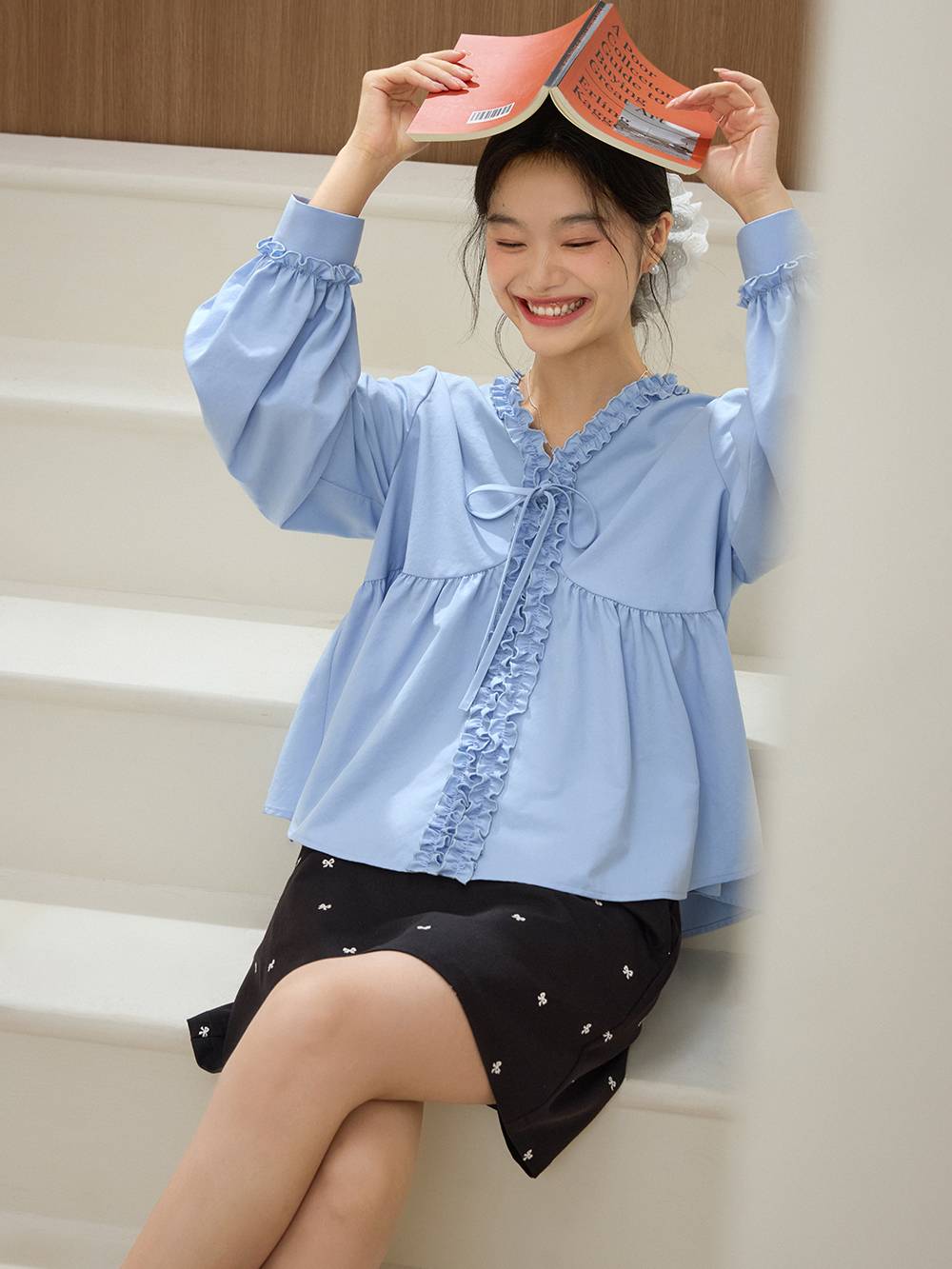 Ruffle-trim Blouse