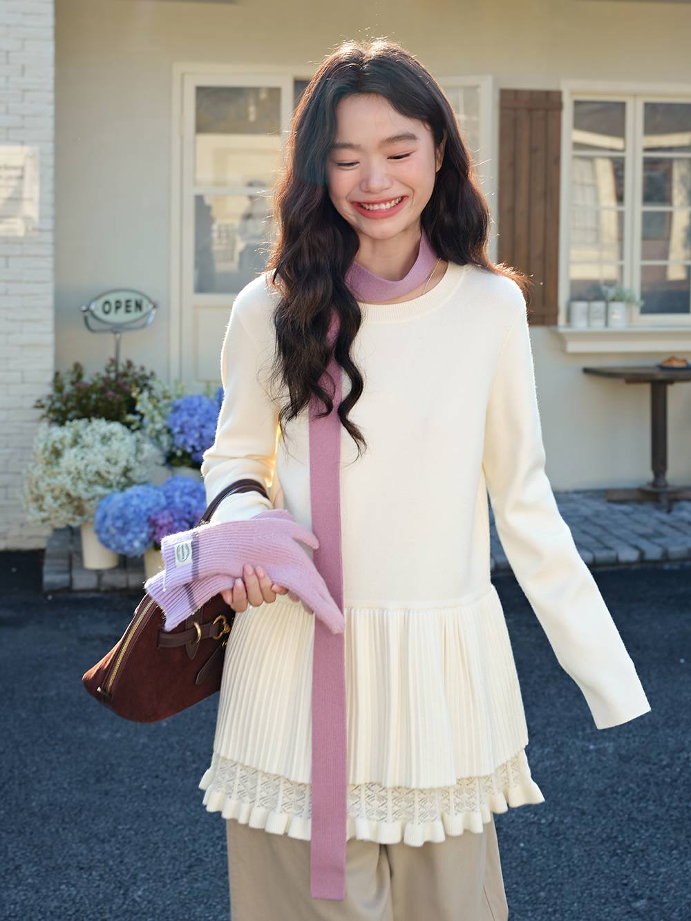 Layered Hem Knit Top