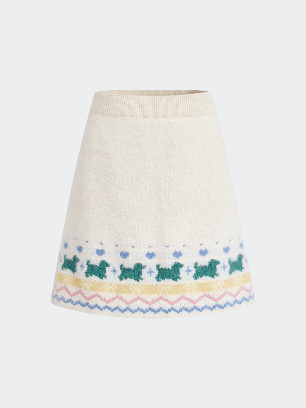 Fair Isle Zip Up Sweater and Skirt