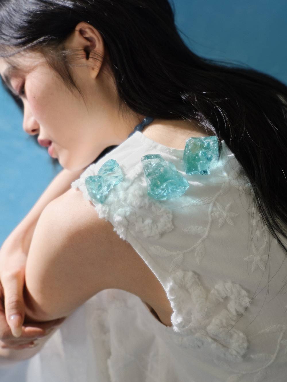 V-neck Textured Floral Dress