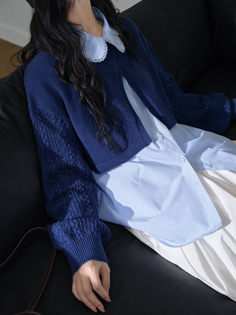 Open Front Cropped Top and Shirt