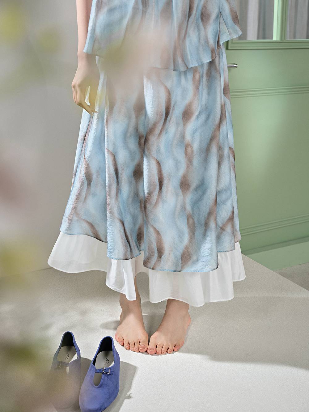 Blurred Stripe Layered Dress