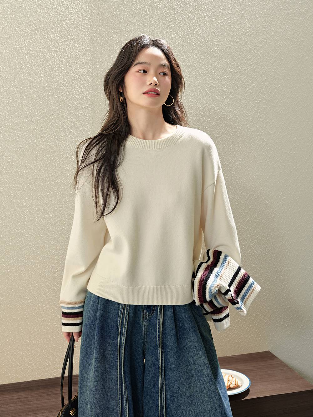 Striped Cape Sweater