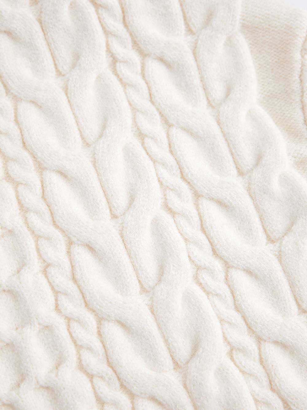 Hooded Scarf and Cable Knit Sweater