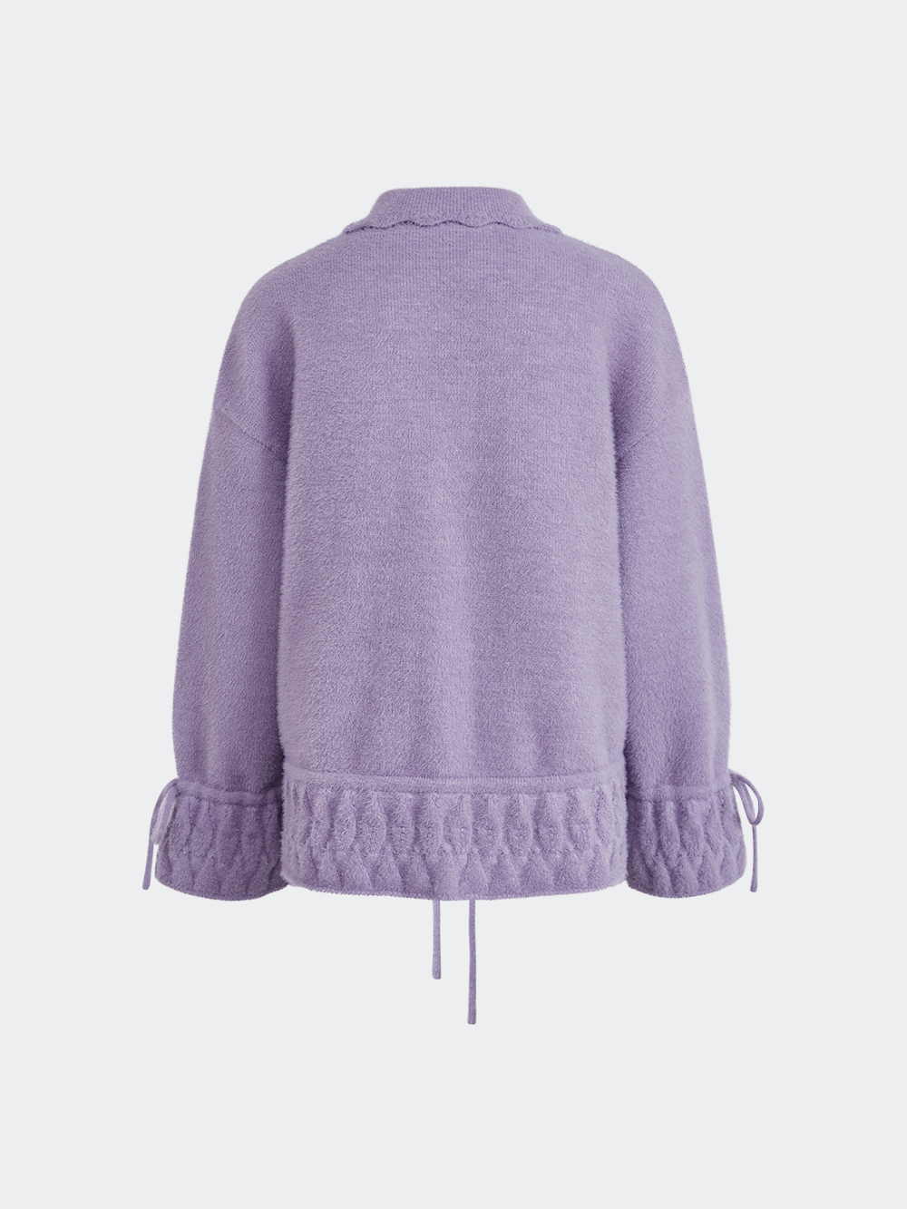 Ruffle Trim Button-Front Cardigan