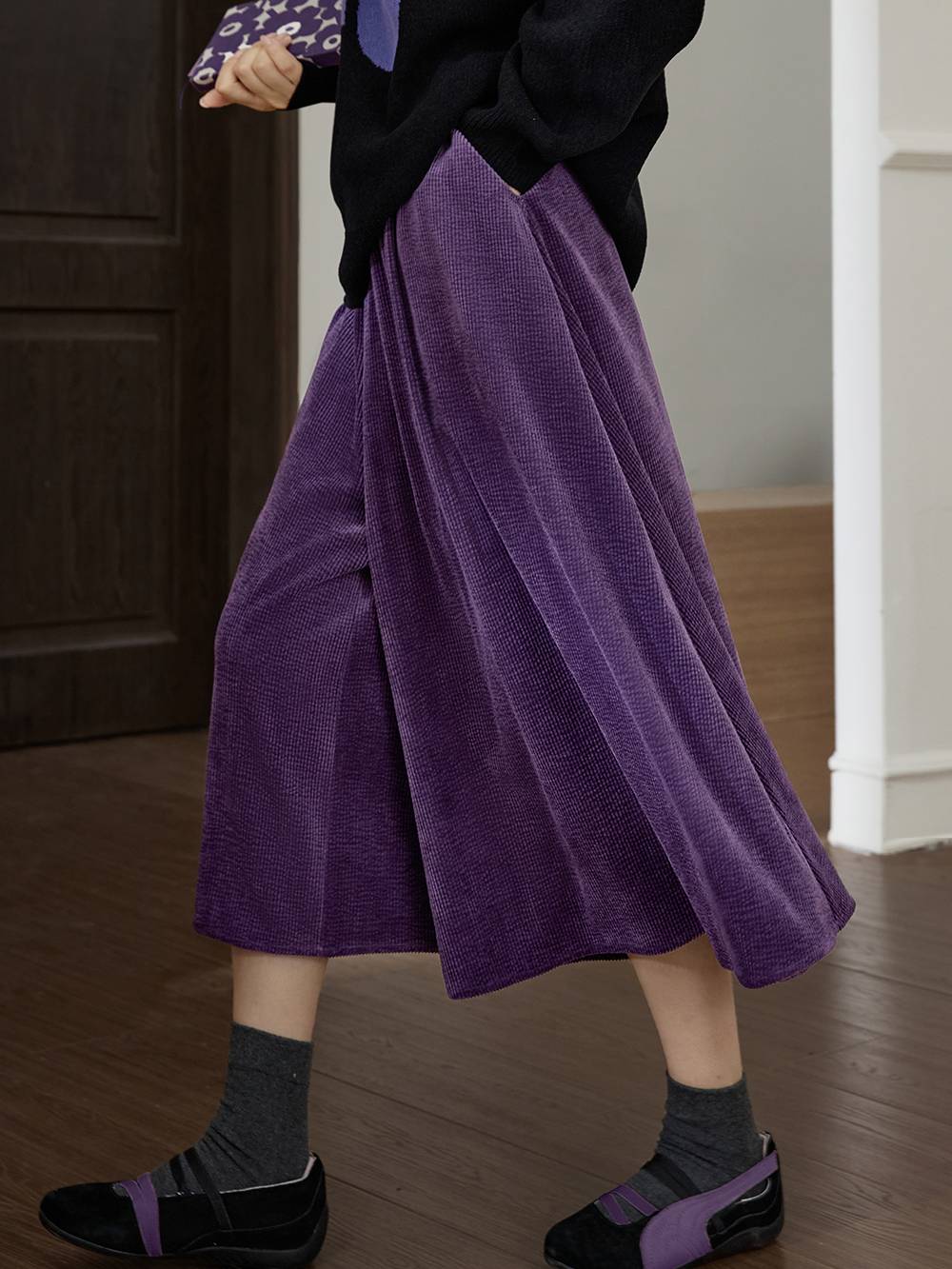 Corduroy Wide-Leg Pants