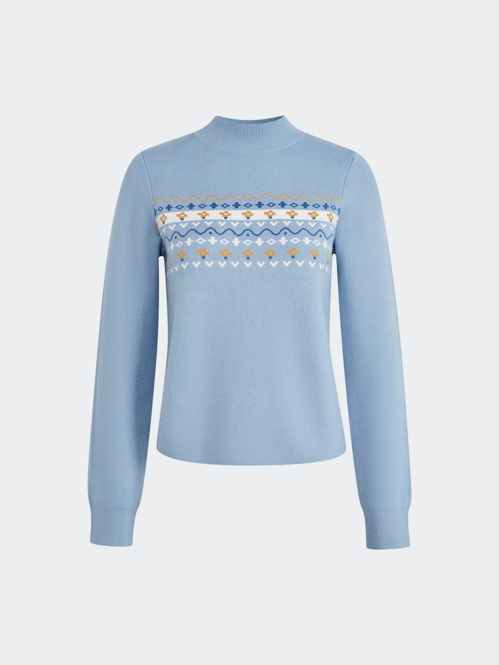 Fair Isle Mock Neck Sweater