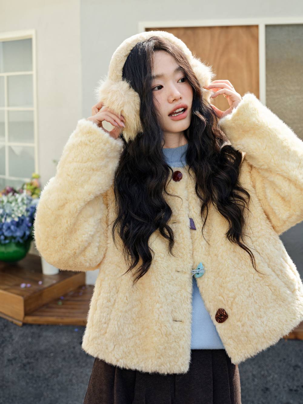 Fuzzy Scarf and Jacket