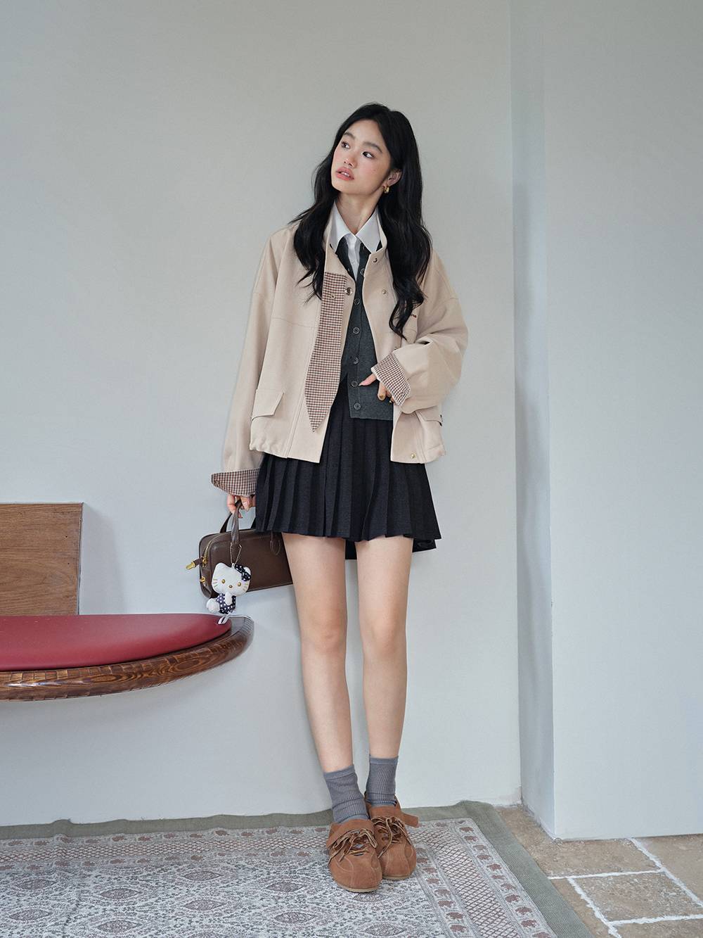 Plaid Spliced Jacket