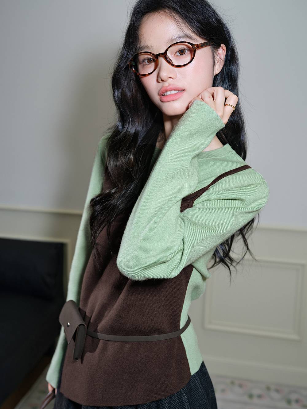 Layered Look Knit Top