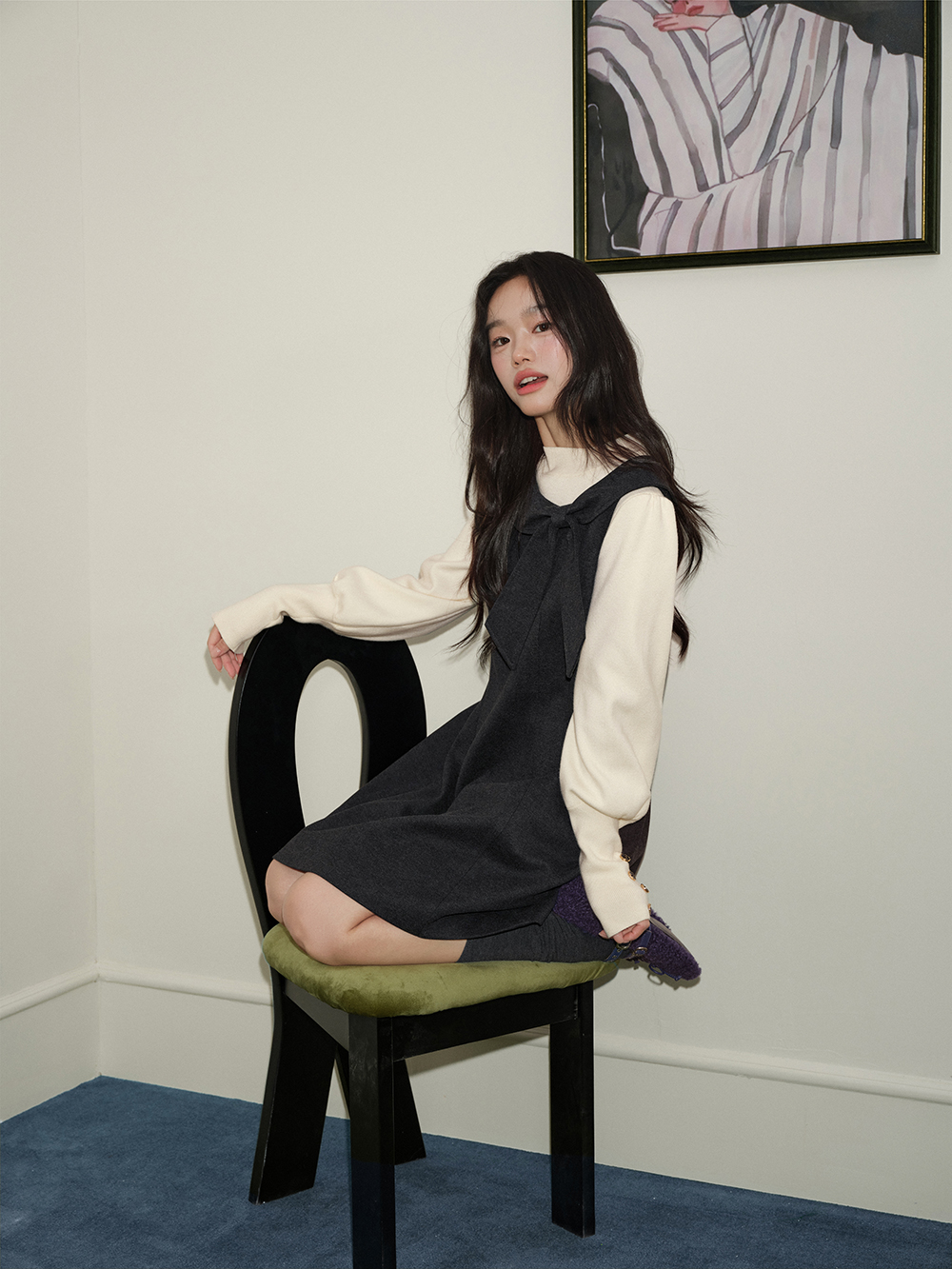 Sleeveless Bow Neck Dress