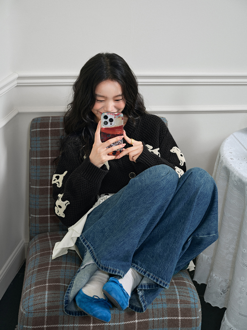 Puppy Cardigan Sweater