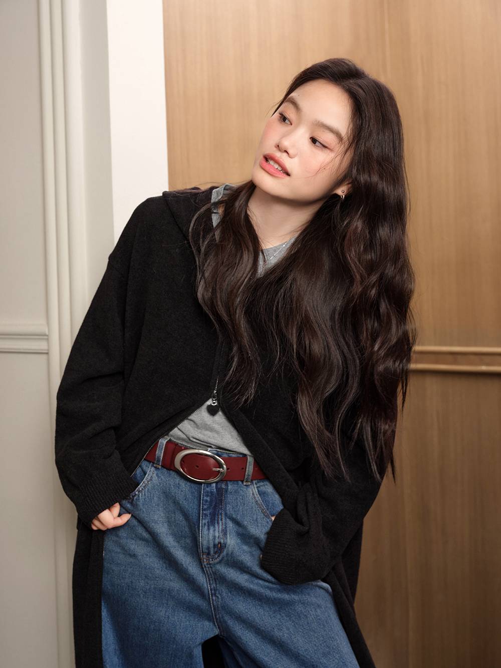 Zipped Hooded Cardigan